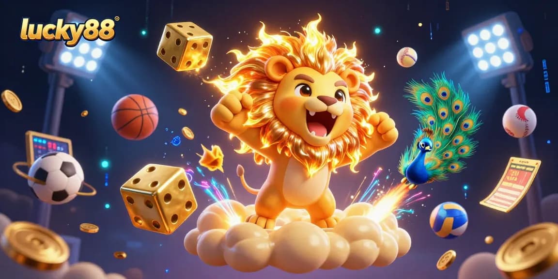 Win big with lucky88 through an enchanting 3D casino scene filled with dynamic sports elements.