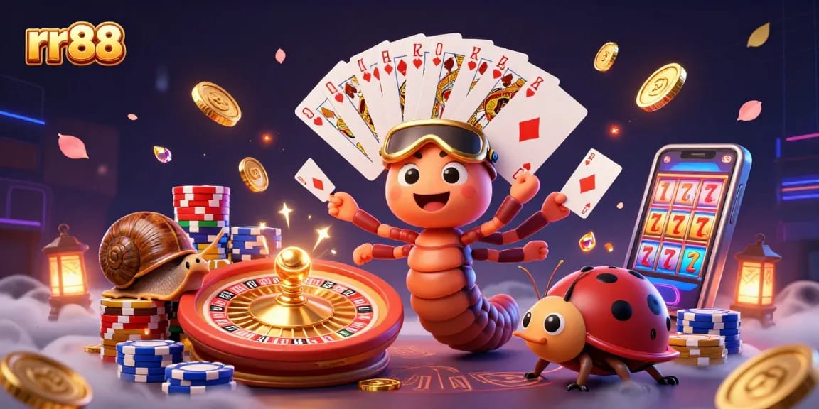 Experience thrilling gameplay with rr88 at this vibrant casino scene featuring amazing characters.