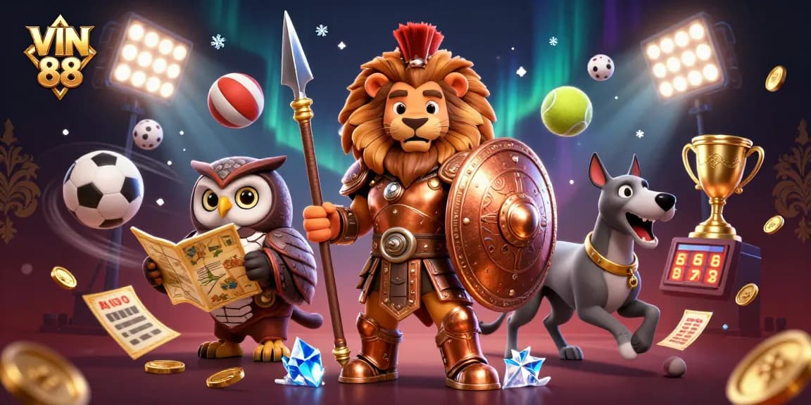 Experience thrilling gaming with VIN 88, featuring engaging characters and dynamic sports elements.