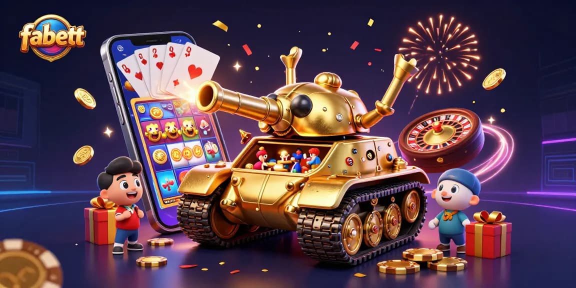 fabett reveals a spectacular miniature casino scene with dynamic gaming elements and festive confetti.