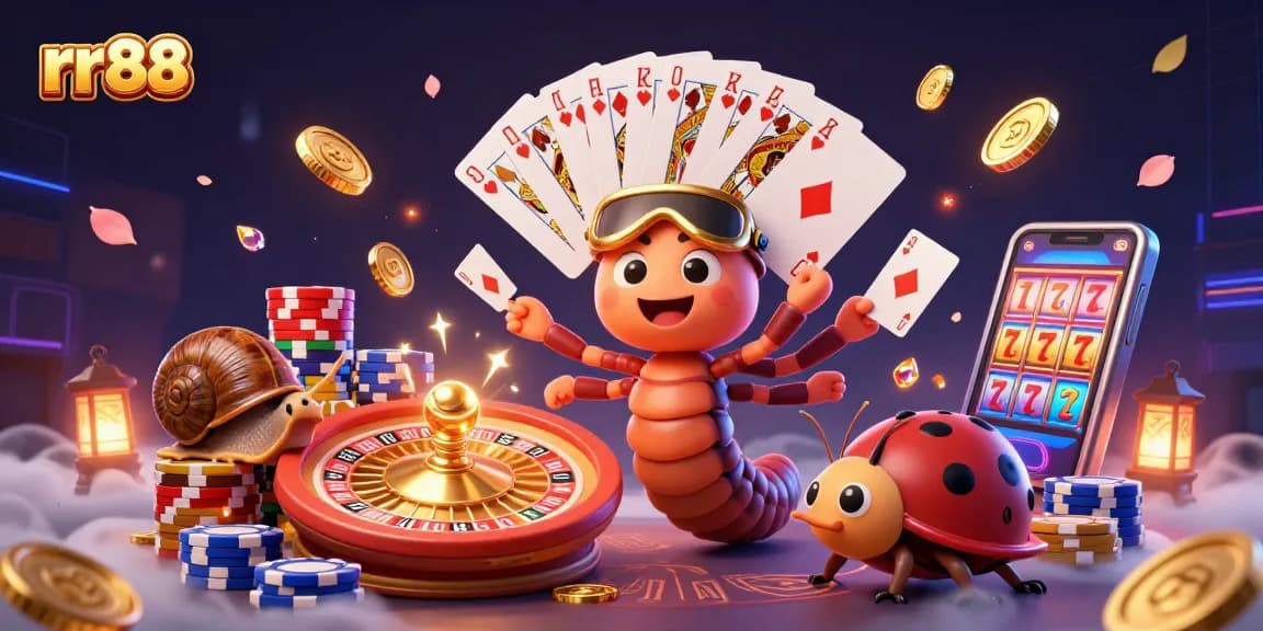Experience thrilling gameplay with rr88 at this vibrant casino scene featuring amazing characters.