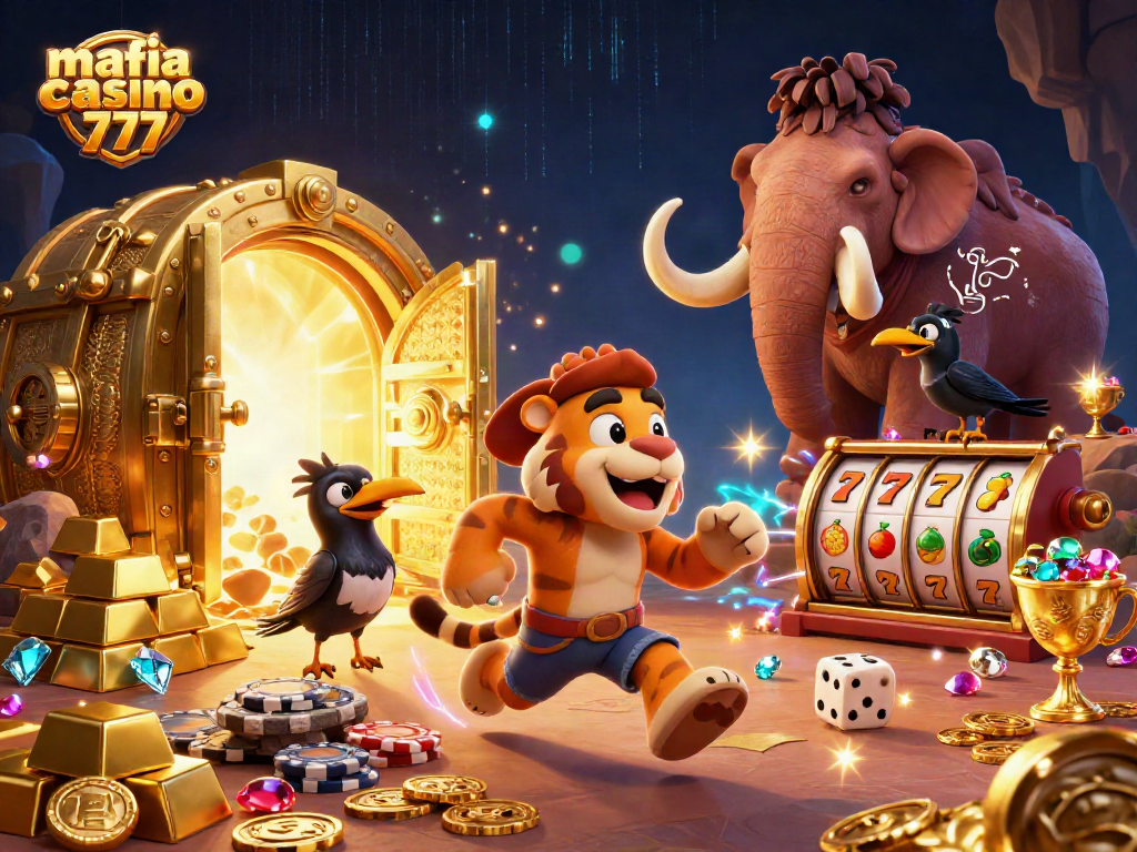 Experience the thrill of mafia casino 777 with a vibrant 3D illustration capturing captivating gaming excitement.