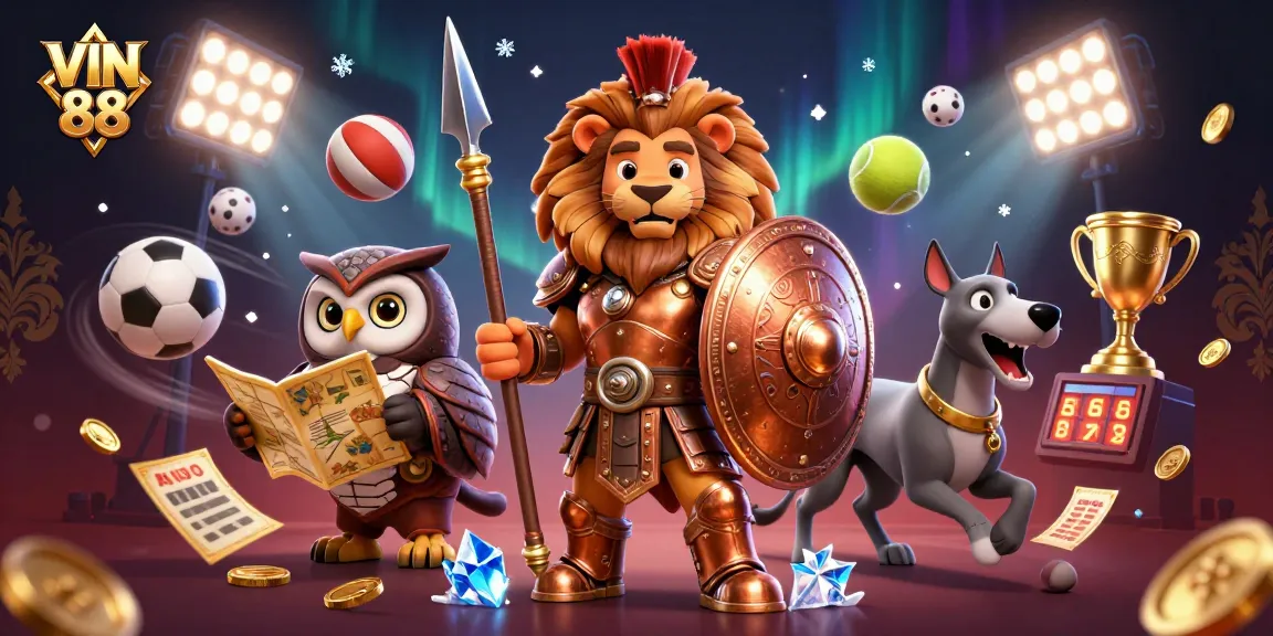 Experience thrilling gaming with VIN 88, featuring engaging characters and dynamic sports elements.