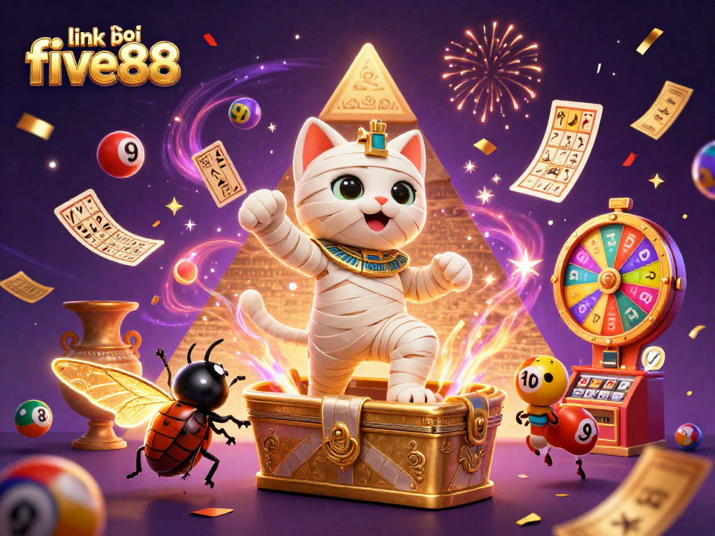 Experience thrilling moments at link vào five88 with our vibrant casino illustration, featuring exciting game elements and characters.