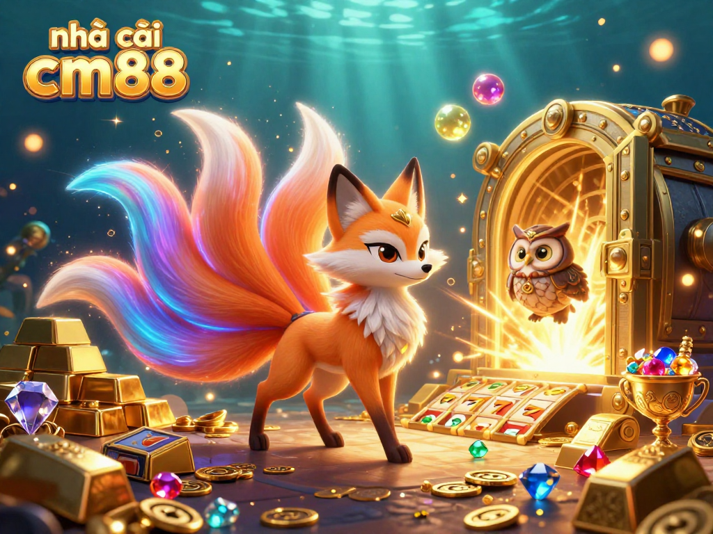 Experience thrilling gameplay at nhà cái cm88 with vibrant casino elements and dynamic characters in an immersive illustration.