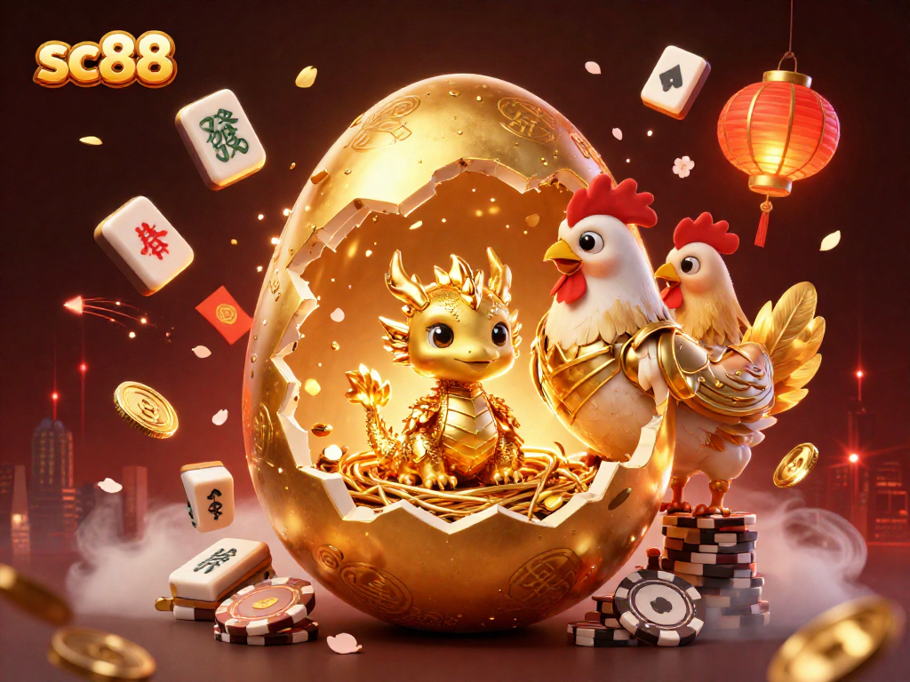 Experience thrilling gameplay with sc88, featuring a golden dragon and poker chips in an engaging casino scene.