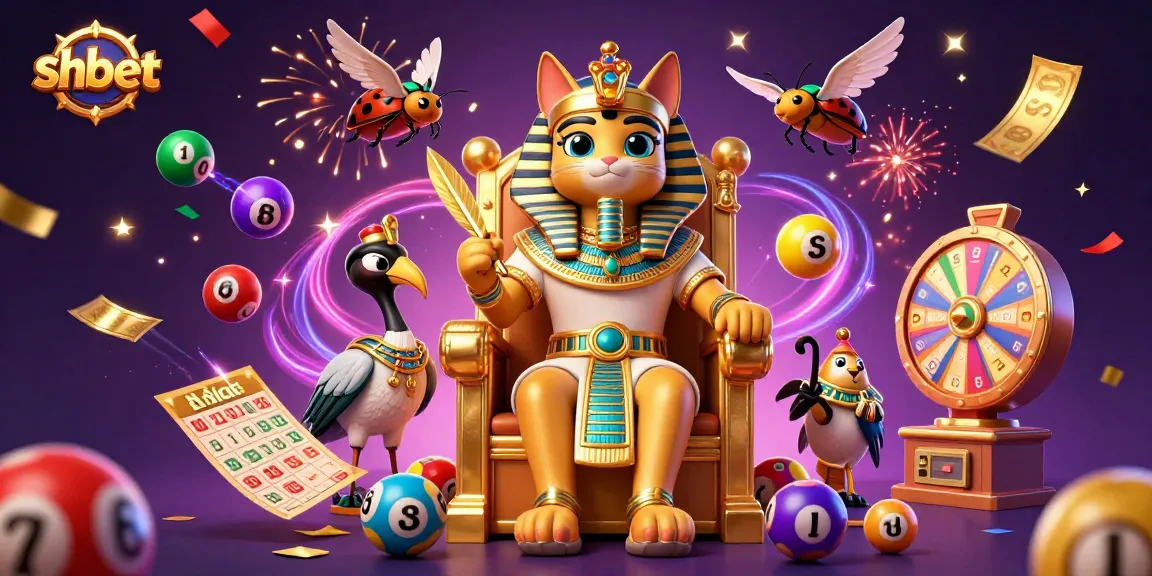 Catch the excitement at SHBET with vibrant lottery balls and celebratory elements in this colorful casino scene.