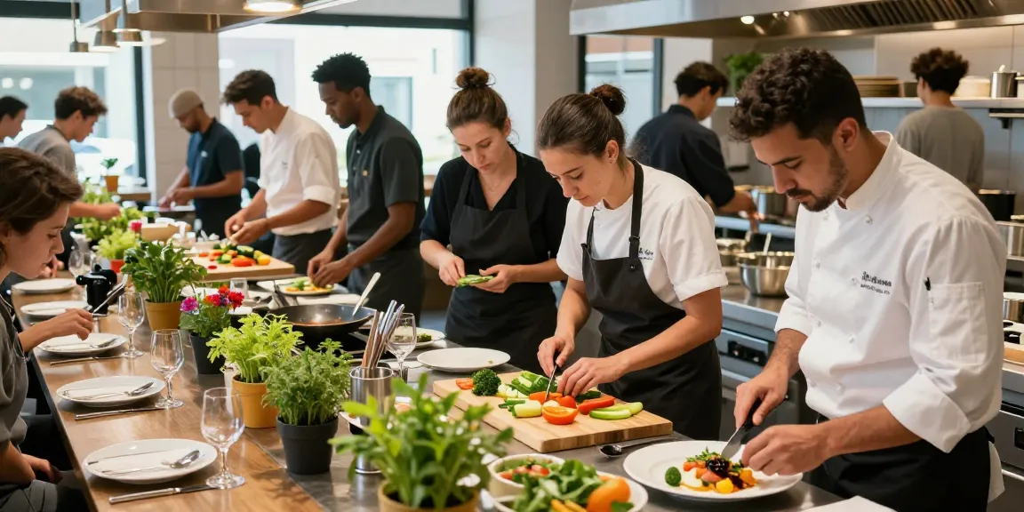 Collaboration in a restaurant kitchen highlighting a merchant cash advance for restaurants in action.