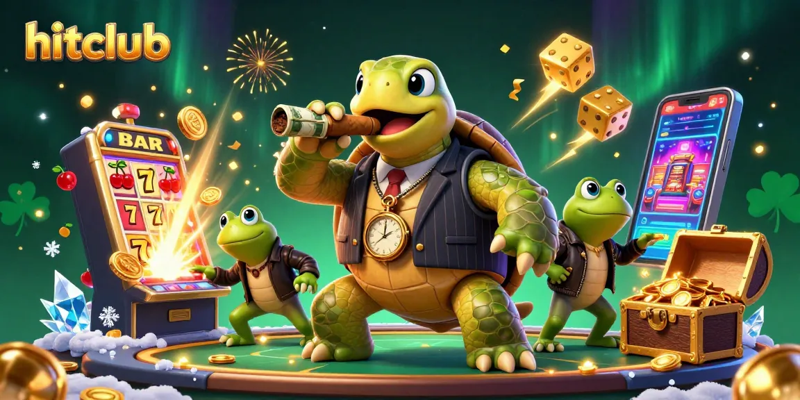 Hitclub's 3D immersive casino experience featuring a snapping turtle mobster and bullfrog enforcers.