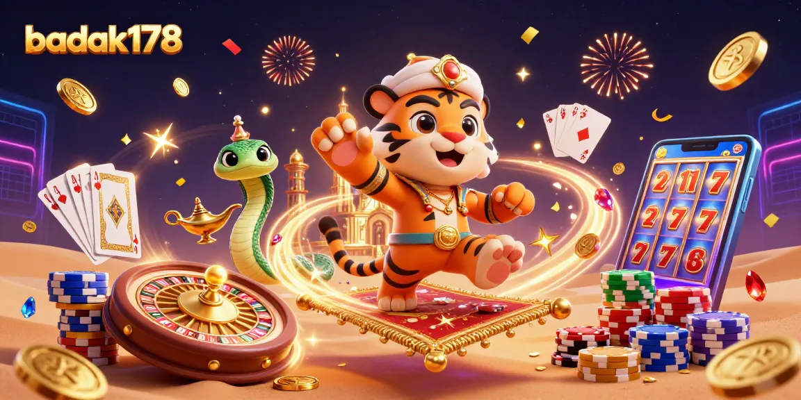 Experience the magic of gaming with badak178 as golden treasures and vibrant casino elements come alive.