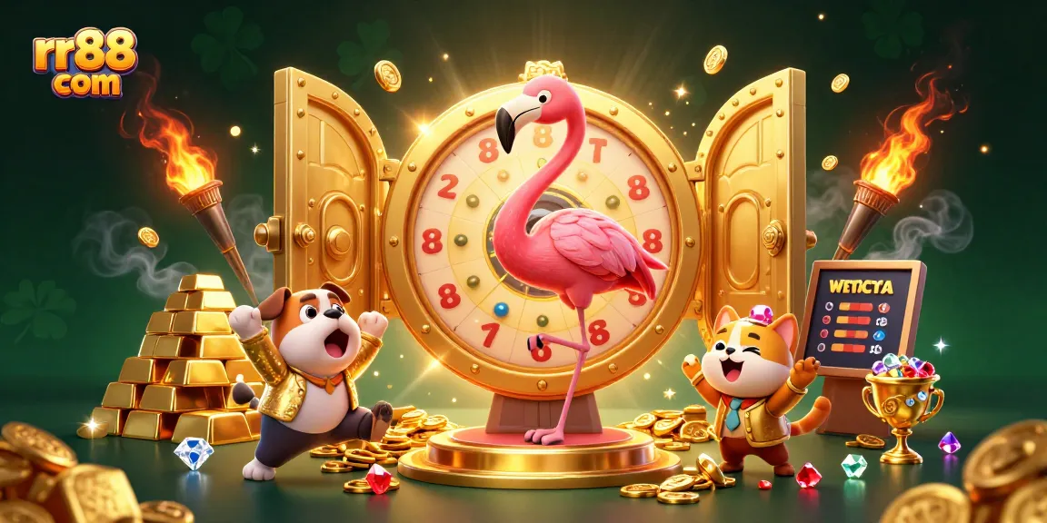 Experience the thrill at rr88 com with a lively casino scene featuring exciting game elements and characters.