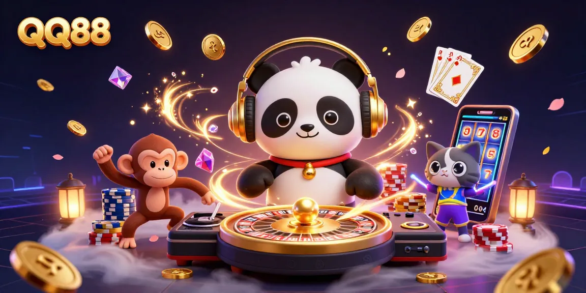 Experience excitement at QQ88 with a lively panda DJ, enchanting gems, and casino action.