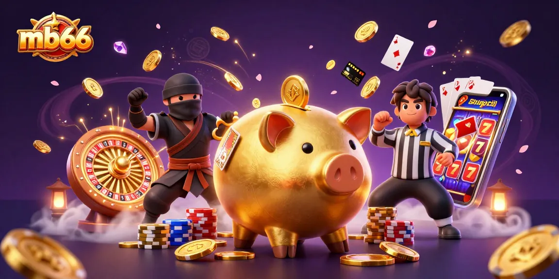 Win big at mb66 with the exhilarating golden piggy bank sumo wrestler stomping coins!