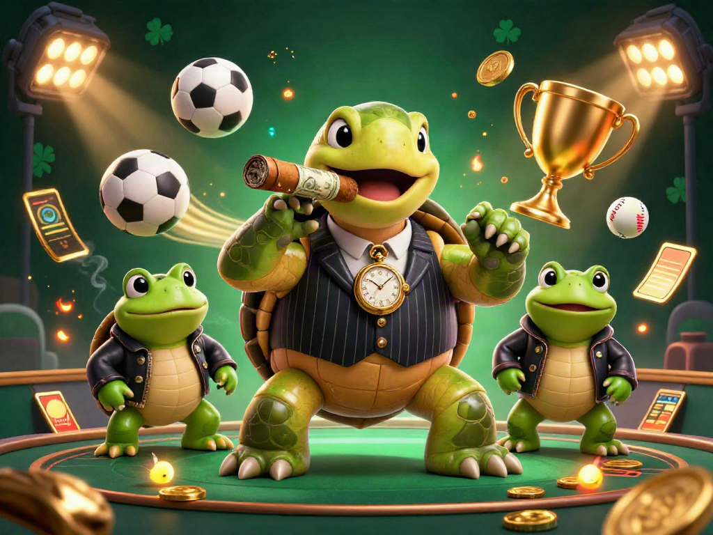 Bet with excitement at GK88 casino featuring a massive snapping turtle in a vintage mobster suit and bullfrog enforcers.
