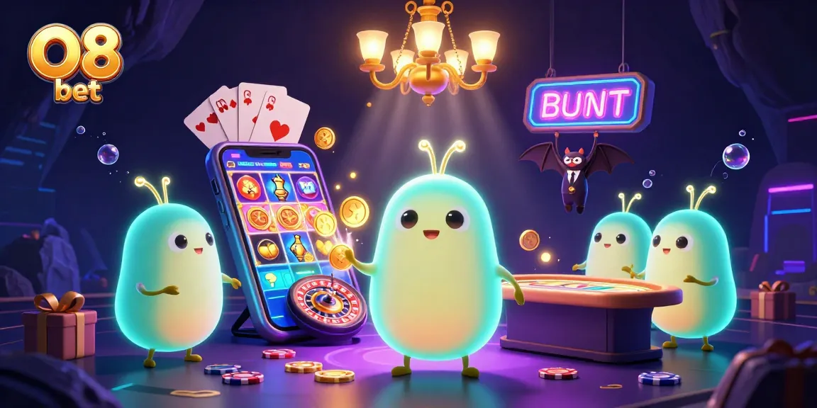Experience O8 bet's vibrant casino atmosphere with glowworms and dynamic gaming elements.