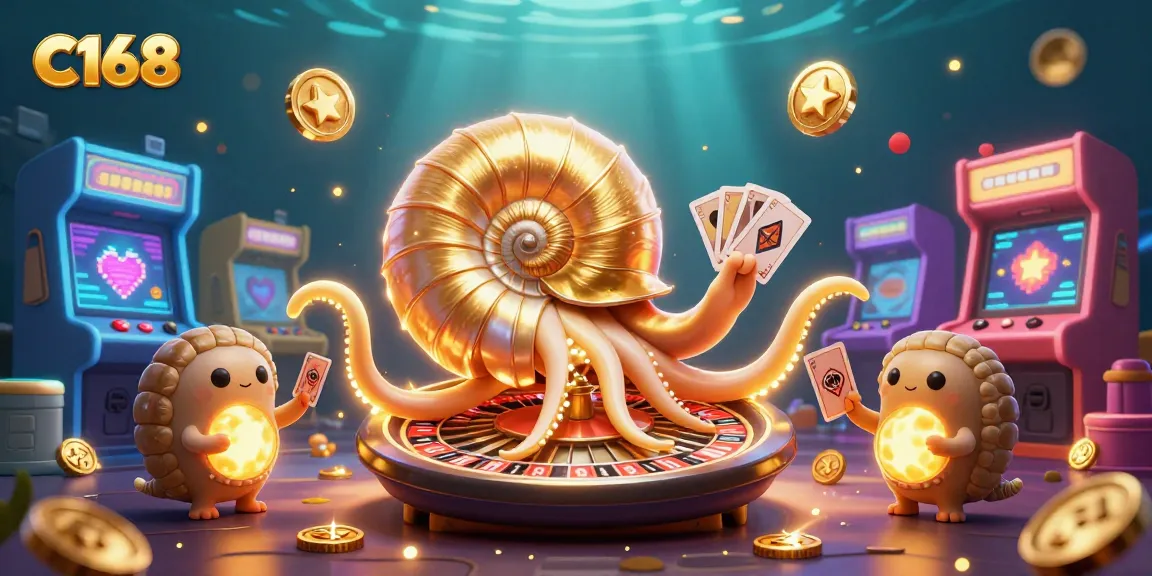 Experience the excitement of C168's casino games with the dynamic underwater scene illustration.