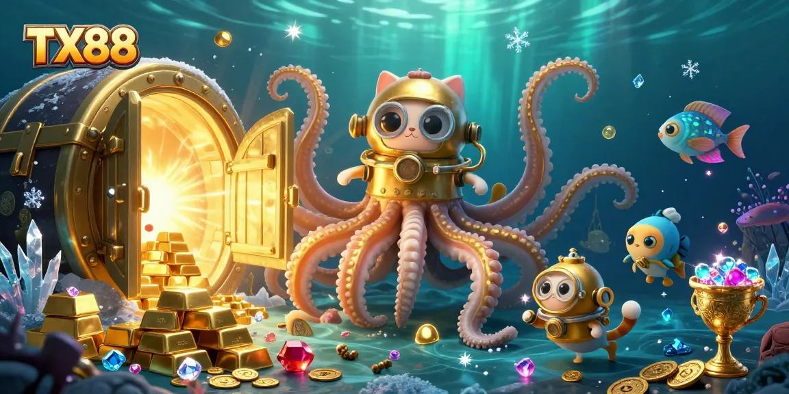 Experience winning strategies at TX88 with this vibrant, treasure-filled casino illustration.