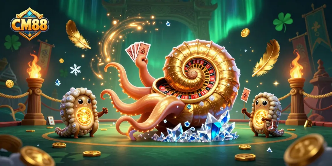 Experience winning strategies with CM88 in this dynamic casino-themed illustration.