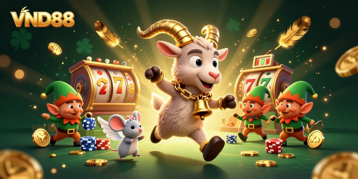 Experience VND88 with a colorful holiday-horror casino scene filled with 3D characters and dynamic elements.