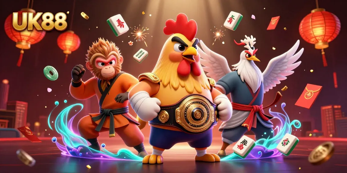Experience UK88's vibrant casino atmosphere with thrilling characters and dynamic gaming elements.