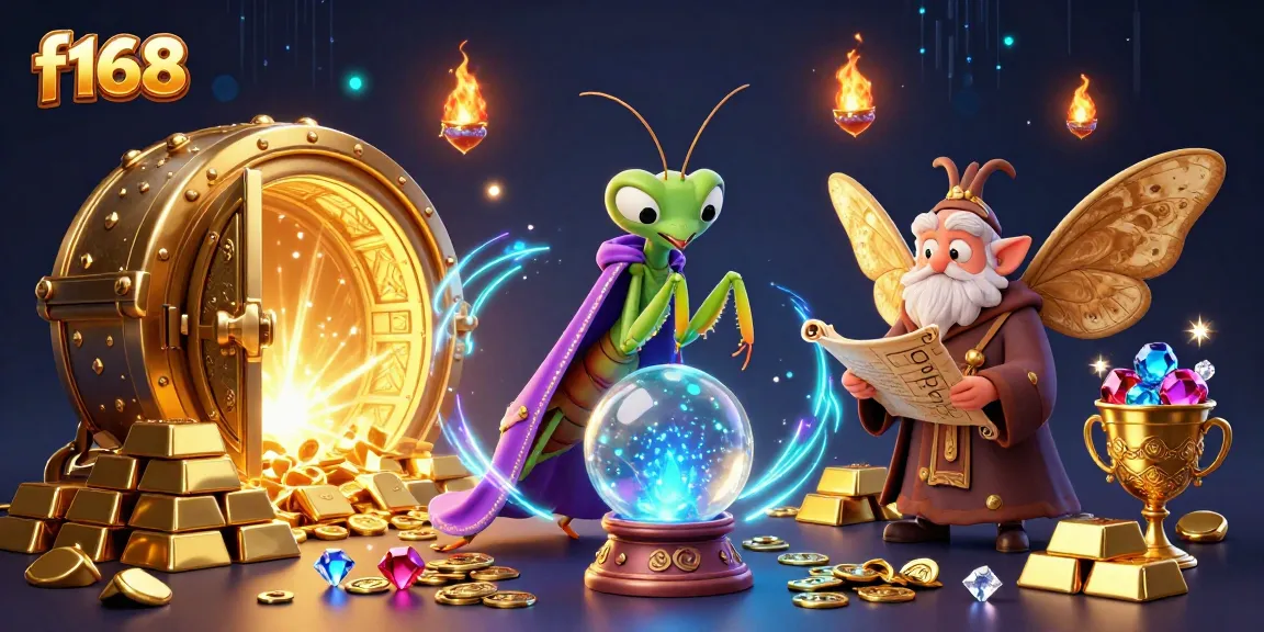 Experience the captivating world of f168 gaming with a magical fortune teller and treasures.